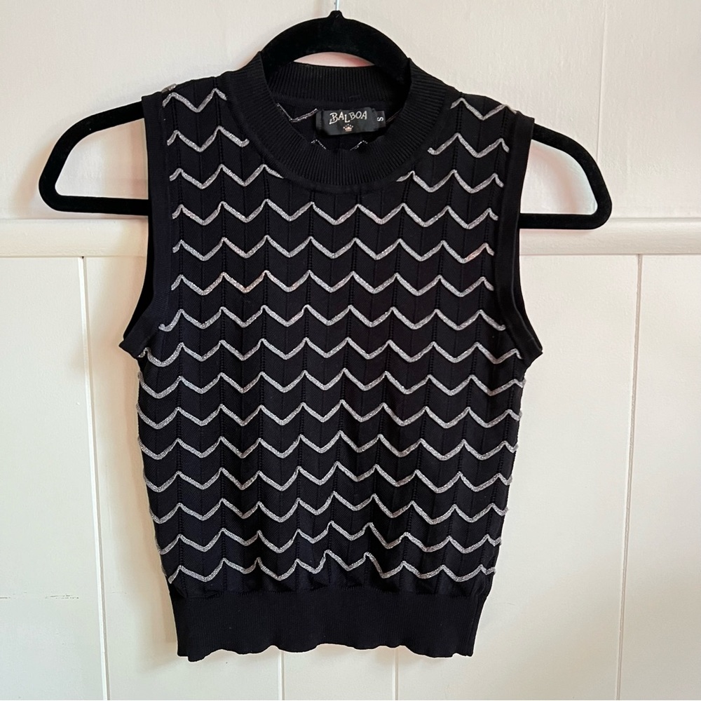 Y2K Black Sweater Vest